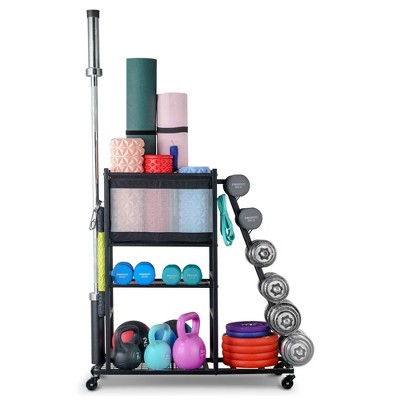 ZACHVO 180 lbs. Weight Capacity Yoga Mat Storage Home Gym Workout Equipment Storage Rack Multifunction Equipment Rack