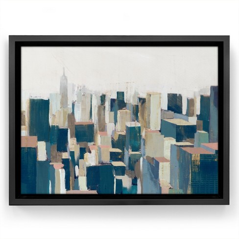 Americanflat - 16x24 Floating Canvas Black - Green by Louise Robinson