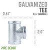 Pipe Decor 3/4 in. Galvanized Iron Tee - 2 of 4