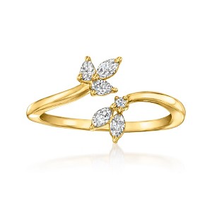 Pure Collection by Ross-Simons 0.25 ct. t.w. Multi-Shaped Lab-Grown Diamond Bypass Ring in 18kt Gold Vermeil - 1 of 4