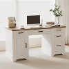 GOCAPTAIN 58 in Farmhouse Home Office Executive Desk, Wooden Writing Desk with 5 Drawers & Cabinet, Rustic Computer Table for Living Room Study - 2 of 4