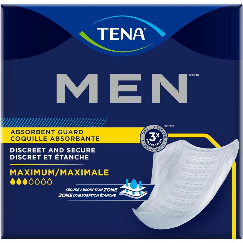 TENA MEN Maximum Guard Incontinence Pad for Men, Moderate Absorbency, Case of 120, 1 of 4