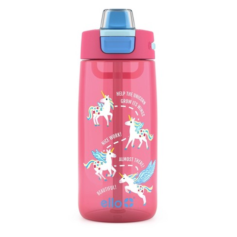 Ello 18oz Plastic Colby Hydration Tracking Unicorn Water Bottle : Target