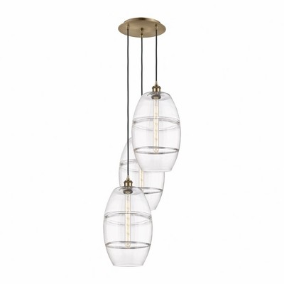 Vaz - 3 Light Cord Hung Multi Pendant In Industrial Style-56.25 Inches Tall and 16.5 Inches Wide
