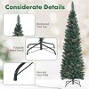 Green Artificial Pencil Christmas Tree with PVC Branches, Realistic Pine Cones, Foldable Metal Stand, Slim Space-Saving Design for Holiday Décor - 4 of 4