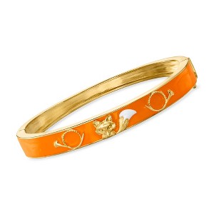 Ross-Simons Multicolored Enamel Fox Bangle Bracelet in 18kt Gold Over Sterling - 1 of 3