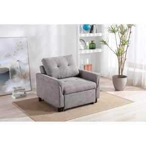 CAVINAS Soft Accent Chair with Tufted Backrest and Pull-Out Footstool,Modern Upholstered Living Room Chairs,Reading Chairs for Living Room - 1 of 4