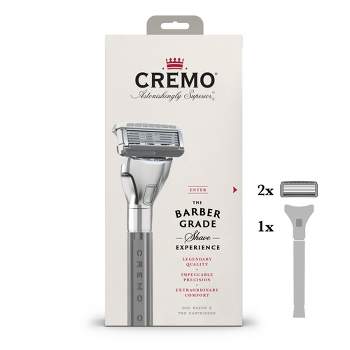 Cremo Barber Grade Razor Handle with 2 Refills Set - 3ct
