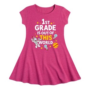 Girls' - Dr. Seuss - First Grade Out Of This World Fit & Flair Cap Sleeve Dress - 1 of 4