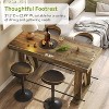 Tribesigns 63-Inch Industrial Bar Table with Metal Footrest, with Sturdy and Heavy Duty X-Base, for Dining Room, Living Room, Home Bar, Mocha - 3 of 4