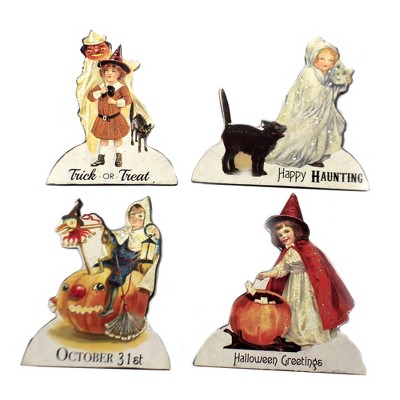 Halloween 5.0" Treat Treat Child Dummy Boards Ornament Set/4 Halloween  -  Decorative Figurines