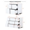 Modern Mirrored 6-Drawer Dresser with 2 Bedside Tables, 3-Piece Storage Cabinet Set for Bedroom, Living Room, or Entryway – The Pop Home - 4 of 4