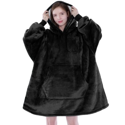 Pavilia Faux Shearling Wearable Blanket Hoodie, Cozy Oversized Hooded ...