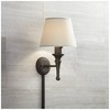 Regency Hill Braidy Farmhouse Rustic Wall Lamp with Cord Cover Bronze Metal Plug-in 7" Light Fixture Ivory Empire Shade for Bedroom Bathroom Vanity - 2 of 4