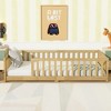 Lycvki Twin Size Floor Bed with Fence without Door, Rubber Wood Floor Bed with Safety Guardrails - 2 of 4