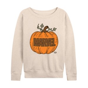Women's - Marvel - Jackolantern Lightweight French Terry Wide Neck Long Sleeve Shirt - 1 of 4