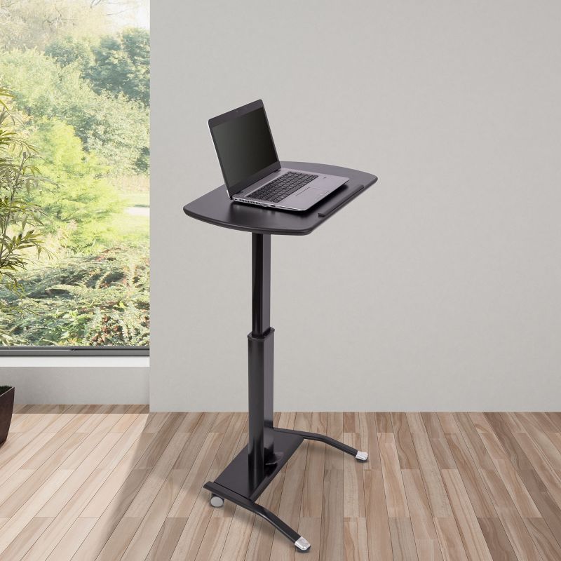 Stand Up Desk Store Pneumatic Adjustable Height Tilting Laptop Lectern Speakers Podium, 4 of 5