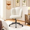 Furniliving Armless Home Office Desk Chair, Upholstered Vanity Chair, Comfortable Boucle for Bedroom/Dressing Room/Home Office - 3 of 4