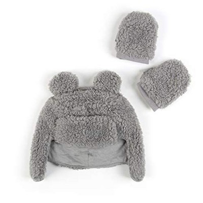 Image of Tadpoles Super Soft Plush Hat & Mittens Set for 0-12 months baby, Grey