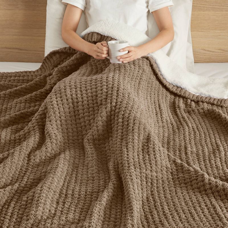 50"x60" Eden Waffle Knit Chenille Throw Blanket - Madison Park, 4 of 9