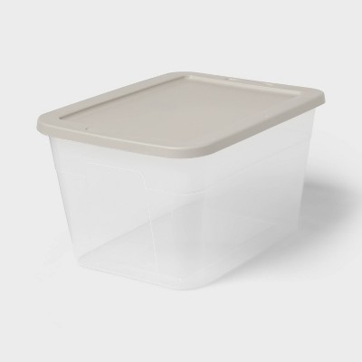 56qt Storage Boxes Gray Lid - Brightroom™