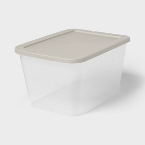 56qt Storage Boxes Gray Lid - Brightroom™ - 1 of 3