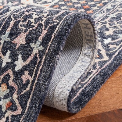 Aspen Black and Rust Wool Cotton 4' x 6' Handmade Rug