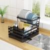 2 tier Dish Drainer Kitchen Counter Dish Rack with Cutlery Holder, Drip Tray - 2 of 4