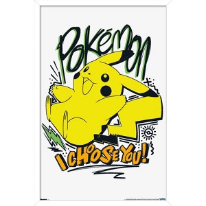 Trends International Pokémon: Expressive Doodle - I Choose You! Framed Wall Poster Prints - 1 of 4