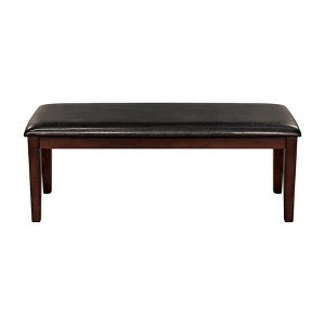 TiramisuBest Classic Cherry Wood Entryway Bench with Fabric Upholstered Seat, 1-Piece Dining Furniture, Traditional Style - 1 of 4