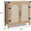 31.5" Rattan Buffet Cabinet with Storage, Kitchen Sideboard Cabinet with 2 Doors & Adjustable Shelves for Kitchen, Dining Room - 2 of 4