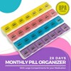 MEDca Monthly Pill Organizer: 28 Day Planner to Separate Pills & Vitamins Week to Week, Travel Medication Reminder Daily Monday to Sunday Compartments - 2 of 4
