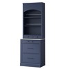 Vynxaria 83.7in Blue Pantry Set Modern Faux Marble 5-Drawer Design Adjustable Shelf 2-Pack - 4 of 4