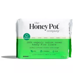 The Honey Pot Herbal Heavy Flow Organic Cotton Pantiliner - 20ct
