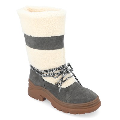 Journee Collection Womens Galina Mid Calf Pull On Winter Boot