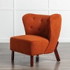 Accent Chair,Upholstered Armless Chair Faux Shearling Wingback Chair with Wood Legs,Modern Reading Chair for Living Room Small Space-Maison Boucle - 3 of 4
