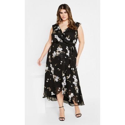 Women's Plus Size Ella Jane Maxi Dress - black | CITY CHIC