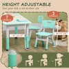 Yinvani Green 5 Piece Toddler Table with 4 Chairs Set - 3 of 4