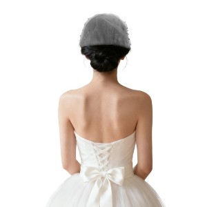 Unique Bargains Small Veil Hair Clip Wedding Veil White 1 Pc - 1 of 4