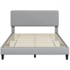 Yaheetech Upholstered Bed Frame with Adjustable Headboard and Mattress Foundation with Wooden Slat Support - 2 of 4