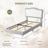 Upholstered Twin/Full Bed Frame for Kids with Scallop Headboard, Cute Velvet Low Bed Frame for Girls, Boys, Sturdy Platform Bed - 2 of 4