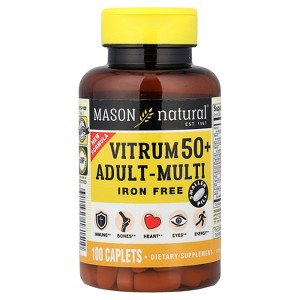 Mason Natural Vitrum 50+ Adult-Multi, Iron Free, 100 Caplets - 1 of 4