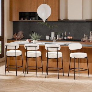 DYHOME Bar Stools Set of 4, 24 Inches Counter Height Kitchen Bar Stools with Back, Modern Metal Tall Bar Stools for Kitchen Island - 1 of 4