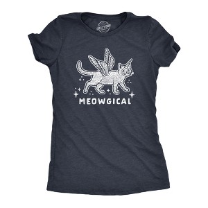 Womens Meowgical T Shirt Funny Magical Cat Unicorn Pet Kitty Lover Graphic Tee - Crazy Dog Women's T Shirt - 1 of 4