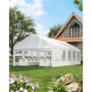 16'x32' Commercial Party Tent - Heavy Duty Wedding Canopy with Removable Sidewalls & Clear Windows for Outdoor Events, BBQ & Banquets - 1 of 4