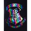 Harry Potter Girls' Hogwarts Rainbow Hologram Shirt and Shorts Pajama Set Black - image 3 of 4