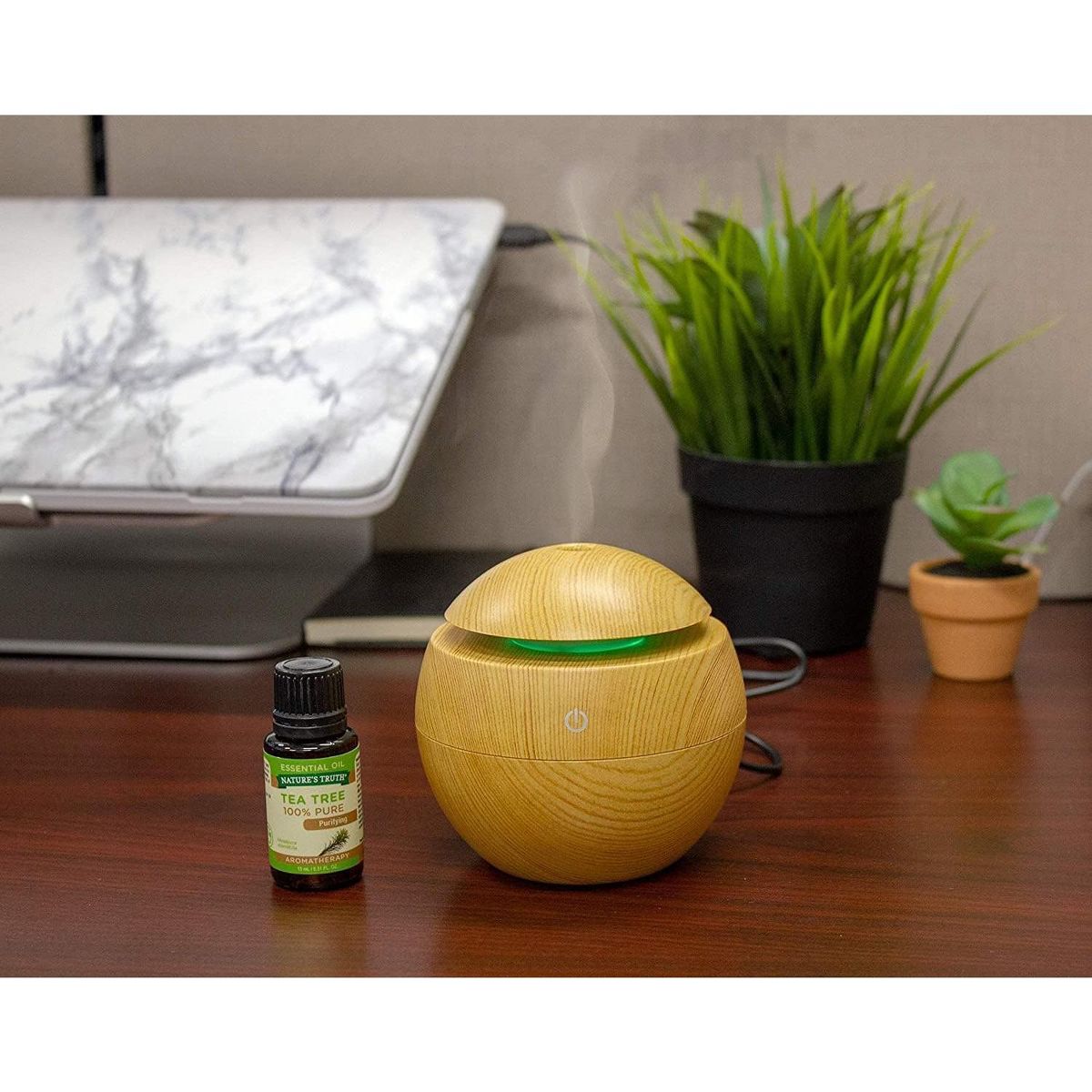 Nature's Truth Ultra-Sonic Aromatherapy Wood-Look Diffuser with USB Adapter - thumbnail 3