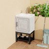 Lyngins Bathroom Vanity with Sink & Aluminum Gunmetal Faucet, Freestanding Bathroom Cabinet with Storage Doors & Open Iron Shelf for Outdoor-Ready - 2 of 4