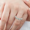 Pompeii3 1 1/2ct Emerald Diamond Eternity Ring 14K White Gold - 4 of 4