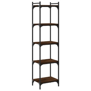 vidaXL Bookcase Storage Bookshelf Display Book Cabinet Engineered Wood - Brown Oak 15.7" Width 60.6" Height - 1 of 4